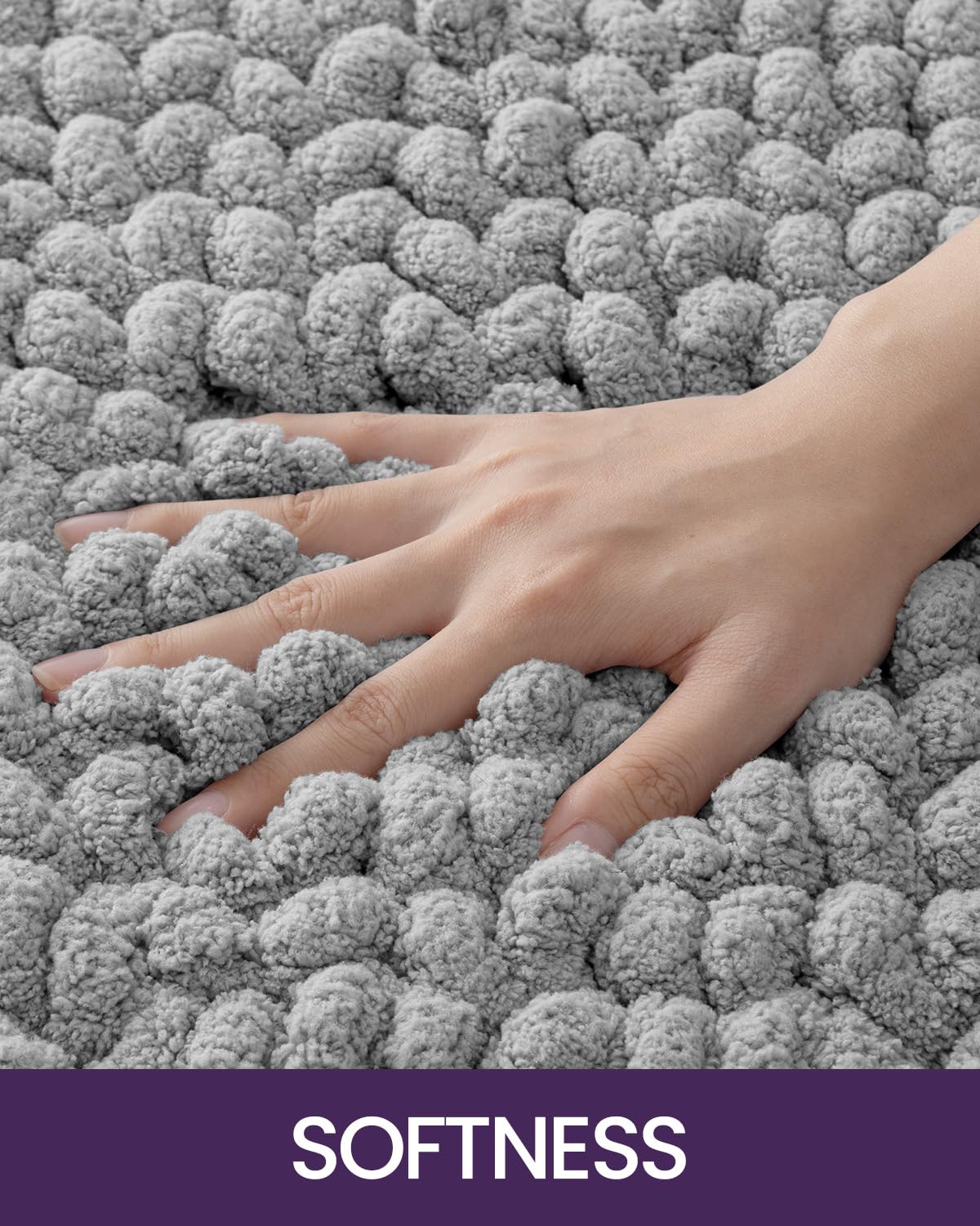 Dexi Bathroom Rugs, Chenille Super Absorbent Mats, Non Slip Washable Rug Carpet, Luxury Soft Thick Plush Bathmat For Tub, Shower